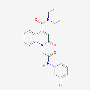 molecular formula C22H22BrN3O3 B4636047 1-{[(3-BROMOPHENYL)CARBAMOYL]METHYL}-N,N-DIETHYL-2-OXO-1,2-DIHYDROQUINOLINE-4-CARBOXAMIDE 