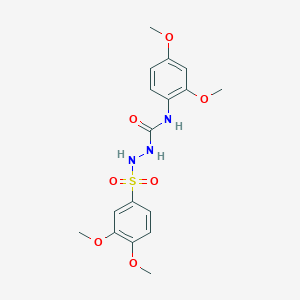 molecular formula C17H21N3O7S B4636051 N-(2,4-dimethoxyphenyl)-2-[(3,4-dimethoxyphenyl)sulfonyl]hydrazinecarboxamide 