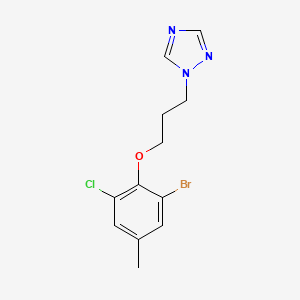 molecular formula C12H13BrClN3O B4636054 1-[3-(2-bromo-6-chloro-4-methylphenoxy)propyl]-1H-1,2,4-triazole 