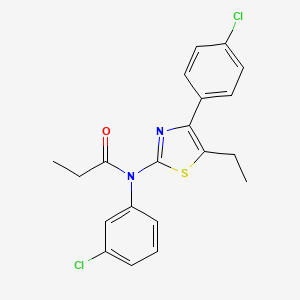 N-(3-chlorophenyl)-N-[4-(4-chlorophenyl)-5-ethyl-1,3-thiazol-2-yl]propanamide