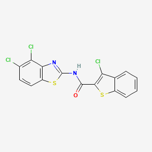 molecular formula C16H7Cl3N2OS2 B4636068 3-chloro-N-(4,5-dichloro-1,3-benzothiazol-2-yl)-1-benzothiophene-2-carboxamide 