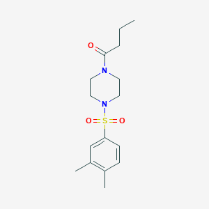 1-{4-[(3,4-DIMETHYLPHENYL)SULFONYL]PIPERAZINO}-1-BUTANONE