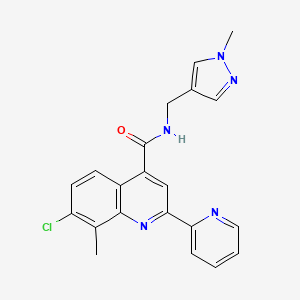 7-chloro-8-methyl-N-[(1-methyl-1H-pyrazol-4-yl)methyl]-2-(pyridin-2-yl)quinoline-4-carboxamide