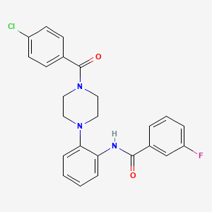 molecular formula C24H21ClFN3O2 B4636116 N-[2-[4-(4-chlorobenzoyl)piperazin-1-yl]phenyl]-3-fluorobenzamide 