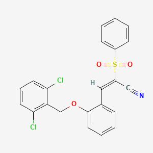 3-{2-[(2,6-dichlorobenzyl)oxy]phenyl}-2-(phenylsulfonyl)acrylonitrile