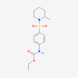 molecular formula C15H22N2O4S B4636158 ethyl {4-[(2-methyl-1-piperidinyl)sulfonyl]phenyl}carbamate 