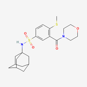 molecular formula C22H30N2O4S2 B4636161 N-(1-adamantyl)-4-methylsulfanyl-3-(morpholine-4-carbonyl)benzenesulfonamide 