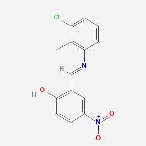 molecular formula C14H11ClN2O3 B463619 2-{[(3-Chloro-2-methylphenyl)imino]methyl}-4-nitrophenol 