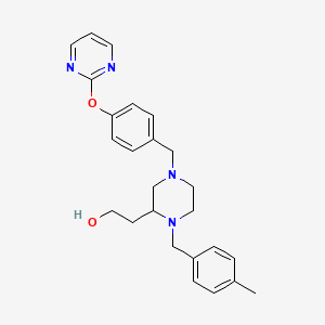 molecular formula C25H30N4O2 B4636196 2-{1-(4-methylbenzyl)-4-[4-(2-pyrimidinyloxy)benzyl]-2-piperazinyl}ethanol 