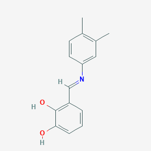 molecular formula C15H15NO2 B463621 3-{[(3,4-Dimethylphenyl)imino]methyl}-1,2-benzenediol 