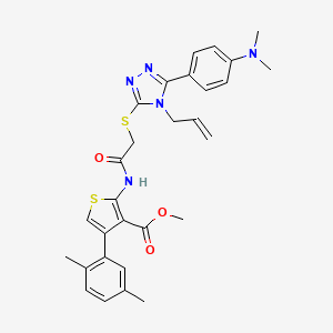 methyl 2-{[({4-allyl-5-[4-(dimethylamino)phenyl]-4H-1,2,4-triazol-3-yl}thio)acetyl]amino}-4-(2,5-dimethylphenyl)-3-thiophenecarboxylate