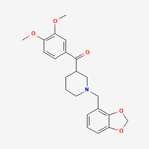 molecular formula C22H25NO5 B4636224 [1-(1,3-benzodioxol-4-ylmethyl)-3-piperidinyl](3,4-dimethoxyphenyl)methanone 