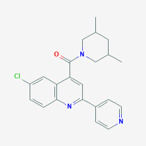 molecular formula C22H22ClN3O B4636229 [6-Chloro-2-(pyridin-4-yl)quinolin-4-yl](3,5-dimethylpiperidin-1-yl)methanone 