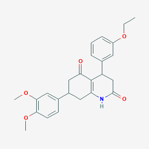 molecular formula C25H27NO5 B4636251 7-(3,4-dimethoxyphenyl)-4-(3-ethoxyphenyl)-4,6,7,8-tetrahydroquinoline-2,5(1H,3H)-dione 