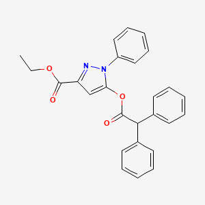 molecular formula C26H22N2O4 B4636266 Ethyl 5-(2,2-diphenylacetyl)oxy-1-phenylpyrazole-3-carboxylate 