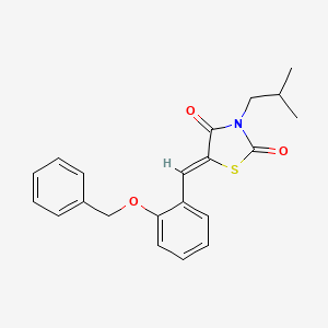 molecular formula C21H21NO3S B4636275 5-[2-(benzyloxy)benzylidene]-3-isobutyl-1,3-thiazolidine-2,4-dione 