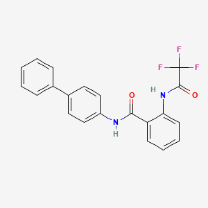 molecular formula C21H15F3N2O2 B4636281 N-(4-phenylphenyl)-2-[(2,2,2-trifluoroacetyl)amino]benzamide 