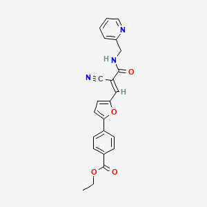 molecular formula C23H19N3O4 B4636325 ethyl 4-(5-{2-cyano-3-oxo-3-[(2-pyridinylmethyl)amino]-1-propen-1-yl}-2-furyl)benzoate 