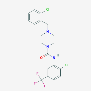 N-[2-CHLORO-5-(TRIFLUOROMETHYL)PHENYL]-4-[(2-CHLOROPHENYL)METHYL]PIPERAZINE-1-CARBOXAMIDE