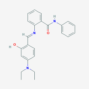 molecular formula C24H25N3O2 B463637 2-{[4-(diethylamino)-2-hydroxybenzylidene]amino}-N-phenylbenzamide 