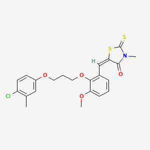 (5E)-5-[[2-[3-(4-chloro-3-methylphenoxy)propoxy]-3-methoxyphenyl]methylidene]-3-methyl-2-sulfanylidene-1,3-thiazolidin-4-one