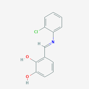 molecular formula C13H10ClNO2 B463638 3-{[(2-Chlorophenyl)imino]methyl}-1,2-benzenediol 