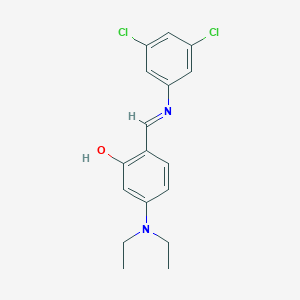 molecular formula C17H18Cl2N2O B463639 2-{[(3,5-Dichlorophenyl)imino]methyl}-5-(diethylamino)phenol 