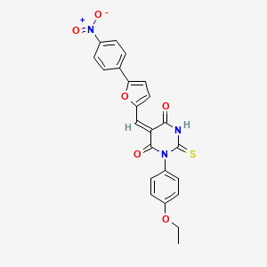 1-(4-ethoxyphenyl)-5-{[5-(4-nitrophenyl)-2-furyl]methylene}-2-thioxodihydro-4,6(1H,5H)-pyrimidinedione