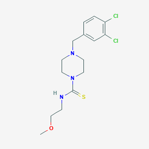 molecular formula C15H21Cl2N3OS B4636432 4-(3,4-DICHLOROBENZYL)-N-(2-METHOXYETHYL)TETRAHYDRO-1(2H)-PYRAZINECARBOTHIOAMIDE 