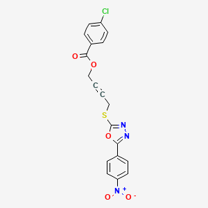 4-{[5-(4-Nitrophenyl)-1,3,4-oxadiazol-2-yl]sulfanyl}but-2-yn-1-yl 4-chlorobenzoate