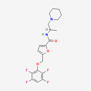 molecular formula C20H22F4N2O3 B4636455 N-(1-METHYL-2-PIPERIDINOETHYL)-5-[(2,3,5,6-TETRAFLUOROPHENOXY)METHYL]-2-FURAMIDE 