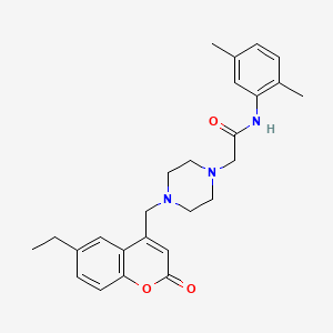 N-(2,5-dimethylphenyl)-2-{4-[(6-ethyl-2-oxo-2H-chromen-4-yl)methyl]piperazin-1-yl}acetamide