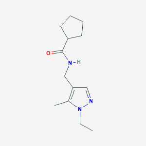 molecular formula C13H21N3O B4636502 N-[(1-ETHYL-5-METHYL-1H-PYRAZOL-4-YL)METHYL]-1-CYCLOPENTANECARBOXAMIDE 