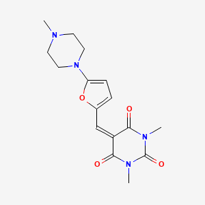 molecular formula C16H20N4O4 B4636511 1,3-dimethyl-5-{[5-(4-methylpiperazin-1-yl)furan-2-yl]methylidene}pyrimidine-2,4,6(1H,3H,5H)-trione CAS No. 6584-17-4