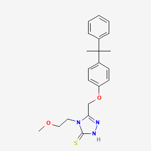 molecular formula C21H25N3O2S B4636526 4-(2-methoxyethyl)-5-{[4-(1-methyl-1-phenylethyl)phenoxy]methyl}-4H-1,2,4-triazole-3-thiol 