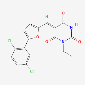 molecular formula C18H12Cl2N2O4 B4636530 1-allyl-5-{[5-(2,5-dichlorophenyl)-2-furyl]methylene}-2,4,6(1H,3H,5H)-pyrimidinetrione 