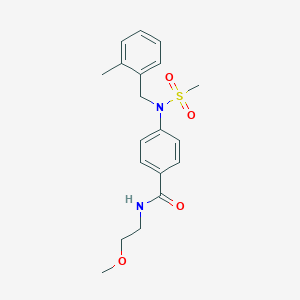 molecular formula C19H24N2O4S B4636541 N-(2-methoxyethyl)-4-[(2-methylbenzyl)(methylsulfonyl)amino]benzamide 