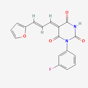 (5Z)-1-(3-fluorophenyl)-5-[(E)-3-(furan-2-yl)prop-2-enylidene]-1,3-diazinane-2,4,6-trione