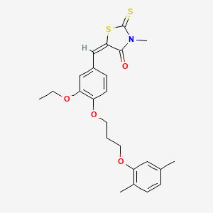 (5E)-5-[[4-[3-(2,5-dimethylphenoxy)propoxy]-3-ethoxyphenyl]methylidene]-3-methyl-2-sulfanylidene-1,3-thiazolidin-4-one