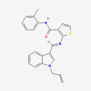 2-{[(1-allyl-1H-indol-3-yl)methylene]amino}-N-(2-methylphenyl)-3-thiophenecarboxamide