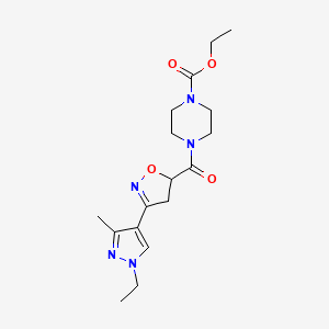 ethyl 4-{[3-(1-ethyl-3-methyl-1H-pyrazol-4-yl)-4,5-dihydro-5-isoxazolyl]carbonyl}-1-piperazinecarboxylate