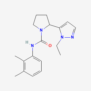 molecular formula C18H24N4O B4636599 N-(2,3-dimethylphenyl)-2-(1-ethyl-1H-pyrazol-5-yl)-1-pyrrolidinecarboxamide 