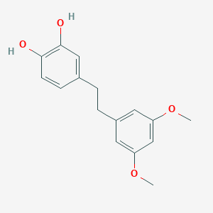 molecular formula C16H18O4 B046366 4-[2-(3,5-Dimethoxyphenyl)ethyl]benzene-1,2-diol CAS No. 116518-75-3