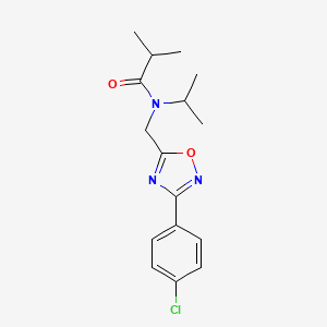 molecular formula C16H20ClN3O2 B4636634 N-{[3-(4-chlorophenyl)-1,2,4-oxadiazol-5-yl]methyl}-N-isopropyl-2-methylpropanamide 