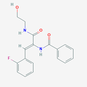 molecular formula C18H17FN2O3 B4636646 N-[(Z)-1-(2-fluorophenyl)-3-(2-hydroxyethylamino)-3-oxoprop-1-en-2-yl]benzamide 