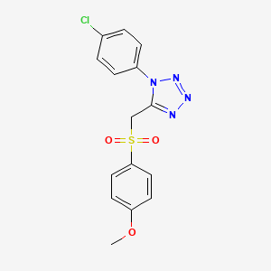 molecular formula C15H13ClN4O3S B4636682 1-(4-chlorophenyl)-5-{[(4-methoxyphenyl)sulfonyl]methyl}-1H-tetrazole 