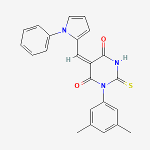 1-(3,5-DIMETHYLPHENYL)-5-[(E)-1-(1-PHENYL-1H-PYRROL-2-YL)METHYLIDENE]-2-THIOXODIHYDRO-4,6(1H,5H)-PYRIMIDINEDIONE