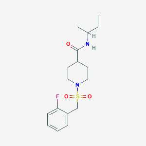 molecular formula C17H25FN2O3S B4636729 N-(BUTAN-2-YL)-1-[(2-FLUOROPHENYL)METHANESULFONYL]PIPERIDINE-4-CARBOXAMIDE 