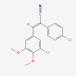 (2E)-3-(3-chloro-4,5-dimethoxyphenyl)-2-(4-chlorophenyl)prop-2-enenitrile