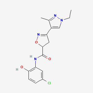 N-(5-chloro-2-hydroxyphenyl)-3-(1-ethyl-3-methyl-1H-pyrazol-4-yl)-4,5-dihydro-5-isoxazolecarboxamide